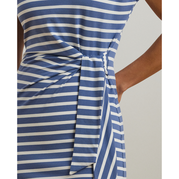 Striped Tie-Front Jersey Dress