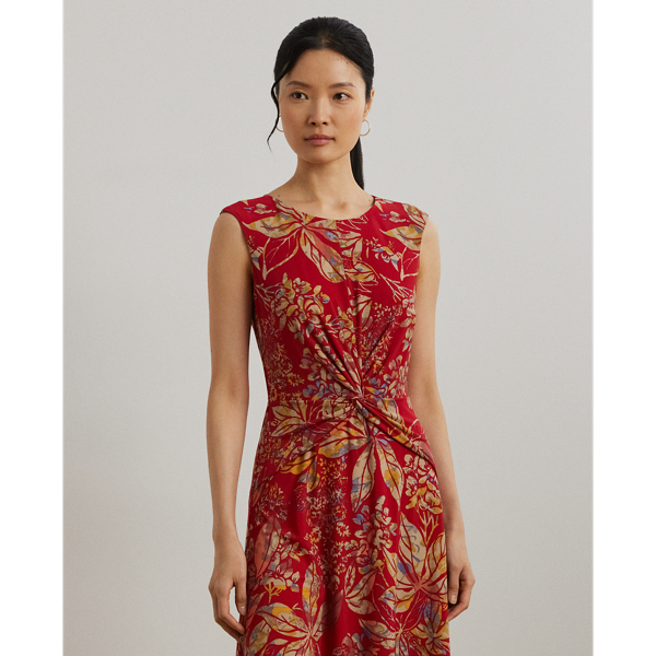 Ralph Lauren☆ Floral TwistFront Stretch Jersey Dress ワンピ Lauren Ralph Lauren Women's Floral Twist-Front Stretch