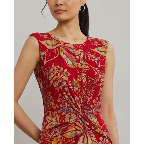 Floral Twist-Front Stretch Jersey Dress for Women | Ralph