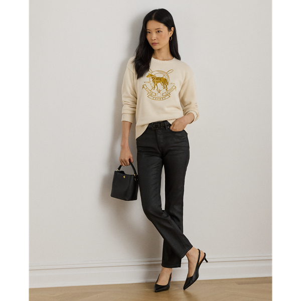Embroidered Cotton Crewneck Sweater