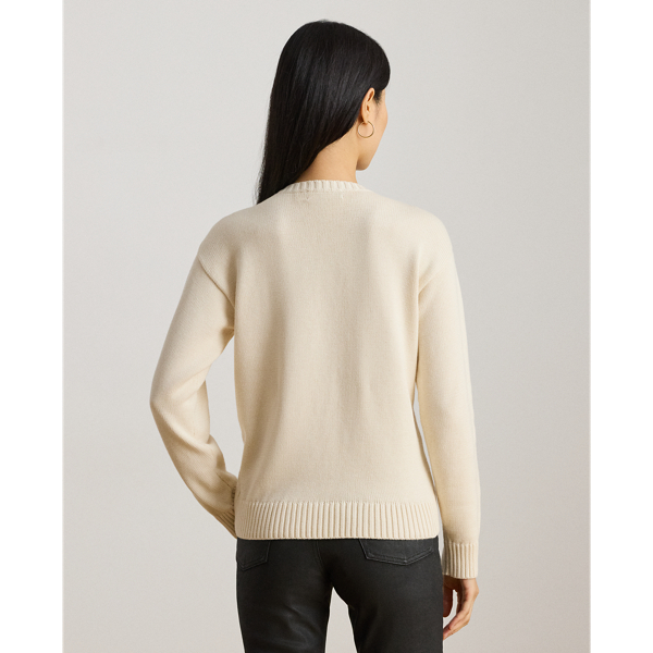 Embroidered Cotton Crewneck Sweater