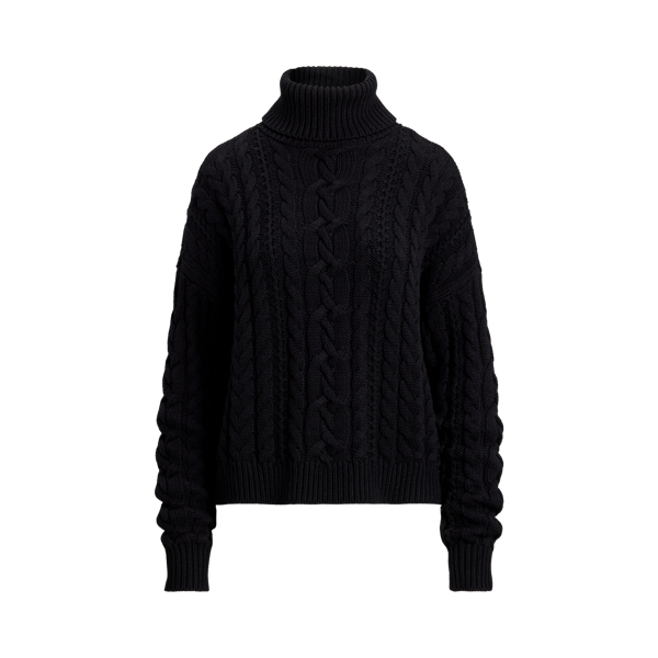 Cable-Knit Turtleneck Sweater Lauren Petite 1