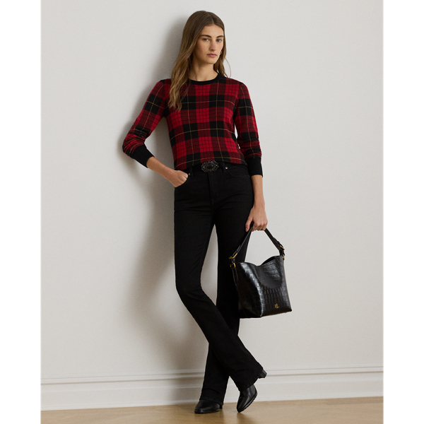 Plaid Cotton-Blend Sweater