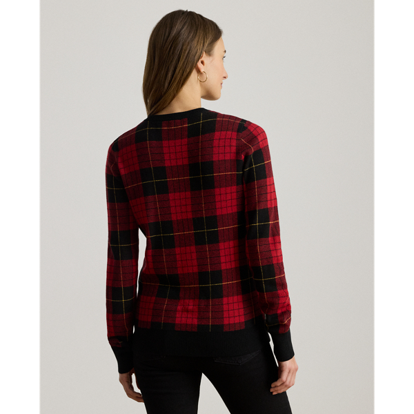 Plaid Cotton-Blend Sweater