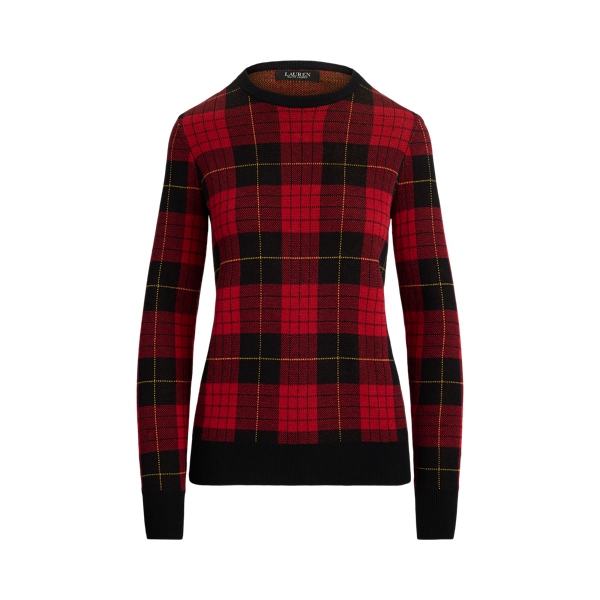 Plaid Cotton-Blend Sweater