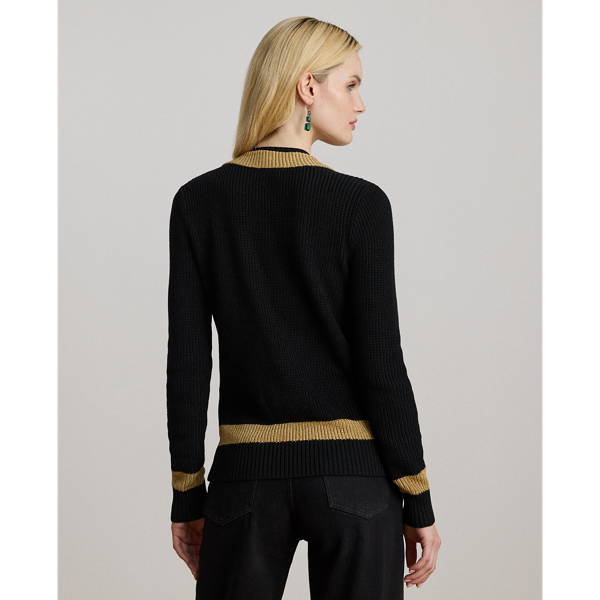 Metallic-Trim Cricket Sweater