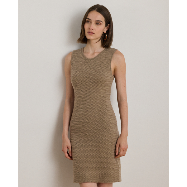 Basket-Weave Sleeveless Sweater Dress