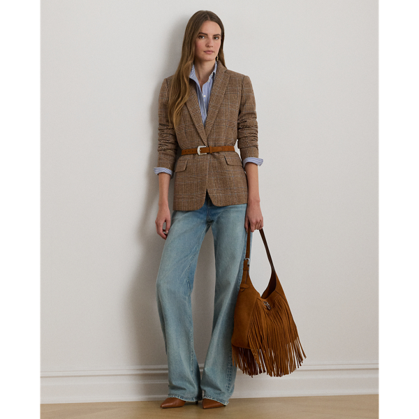 Glen Plaid Wool-Blend Twill Blazer