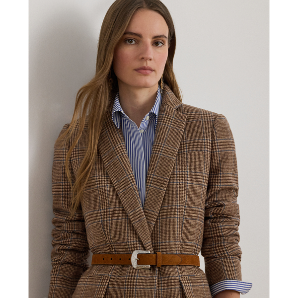 Glen Plaid Wool-Blend Twill Blazer