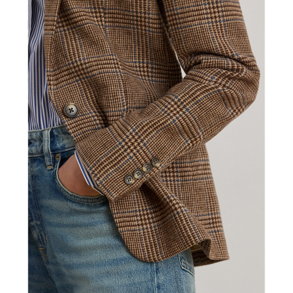 Glen Plaid Wool-Blend Twill Blazer