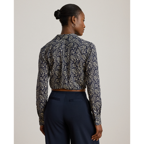 Classic Fit Paisley Cotton Voile Shirt