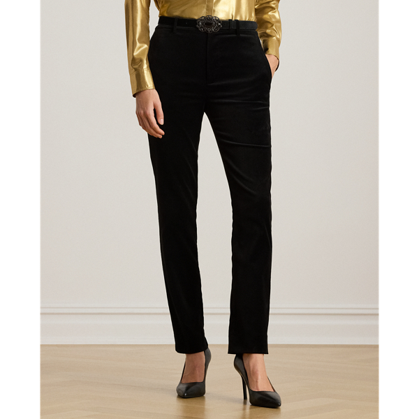 Stretch Velvet Cropped Pant