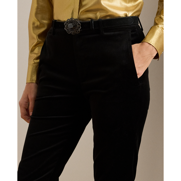 Stretch Velvet Cropped Pant