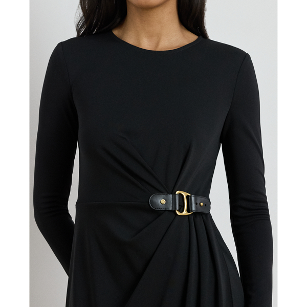 Buckle-Trim Stretch Jersey Dress