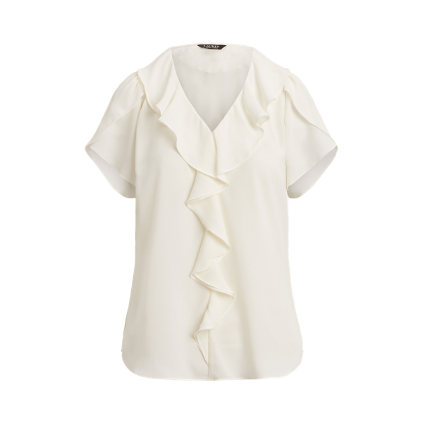Ruffle-Trim Georgette Blouse