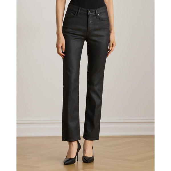 Coated High-Rise Straight Ankle Jean