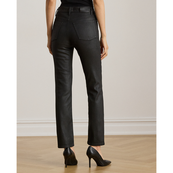 Coated High-Rise Straight Ankle Jean