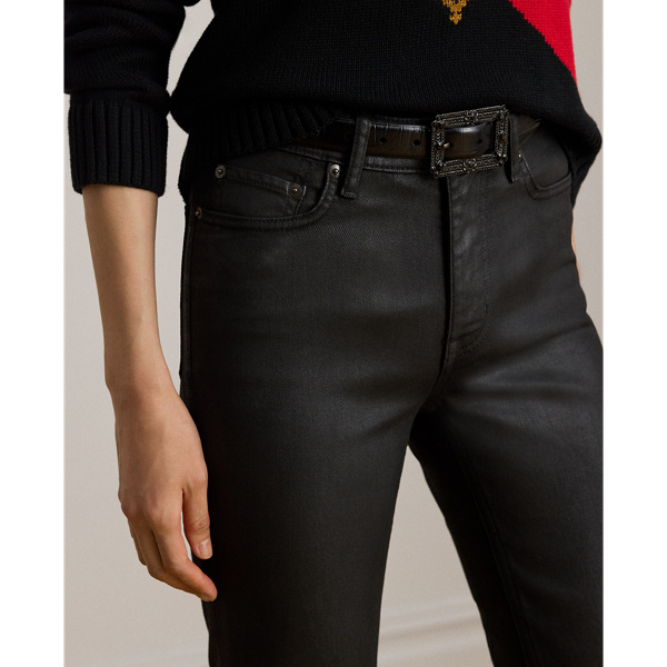 Coated High-Rise Straight Ankle Jean