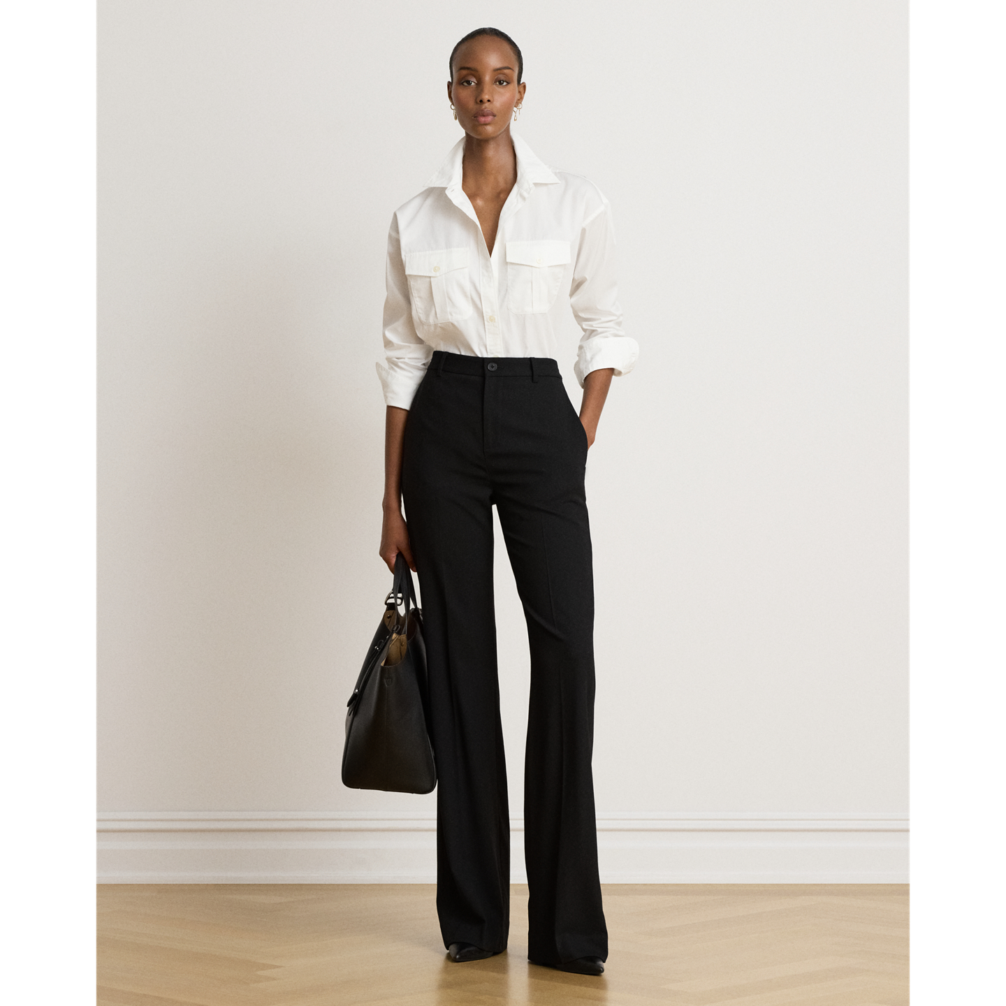 Женская рубашка Ralph Lauren Relaxed Fit Cotton Broadcloth, цвет: Белый — фото 1