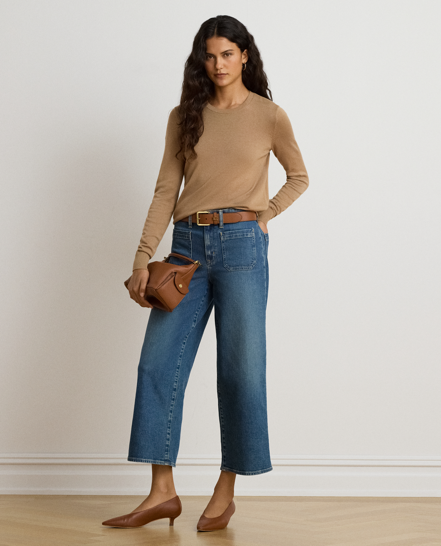 Женский свитер Ralph Lauren Cotton-Modal, цвет: Верблюжий — фото 1