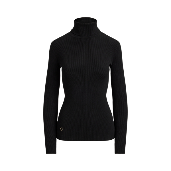 Cotton-Blend Ribbed Turtleneck