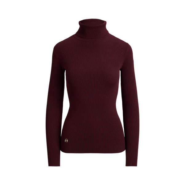 Cotton-Blend Ribbed Turtleneck