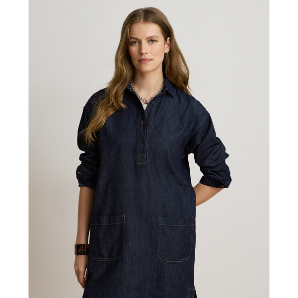 Rinse Wash Denim Shirtdress Lauren Petite 3
