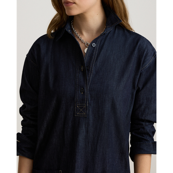 Rinse Wash Denim Shirtdress Lauren Petite 5