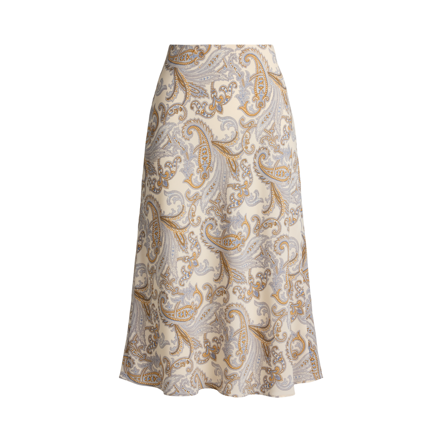 Женская юбка Ralph Lauren Paisley Crepe Midi, цвет: Кремовый разноцветный — фото 6