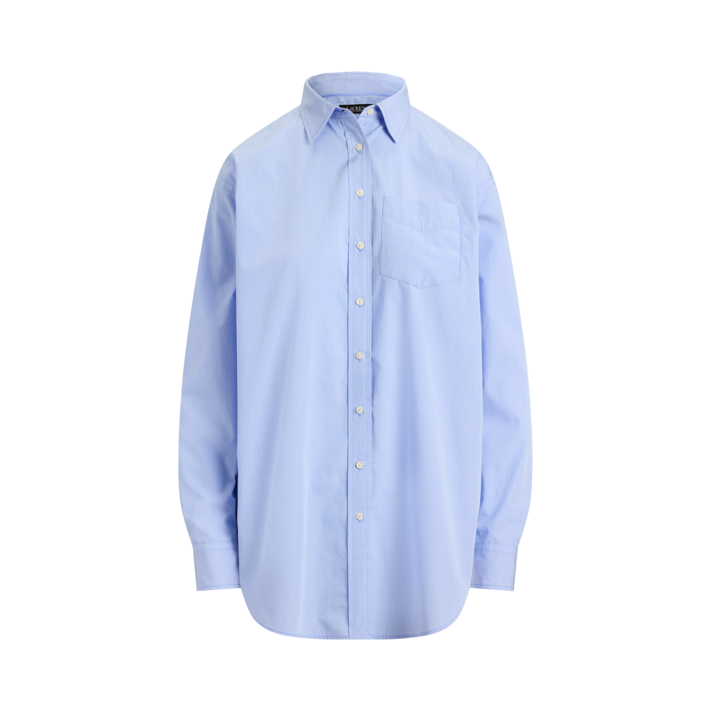 Женская рубашка Ralph Lauren Striped Cotton Broadcloth, цвет: Синий / Белый — фото 6