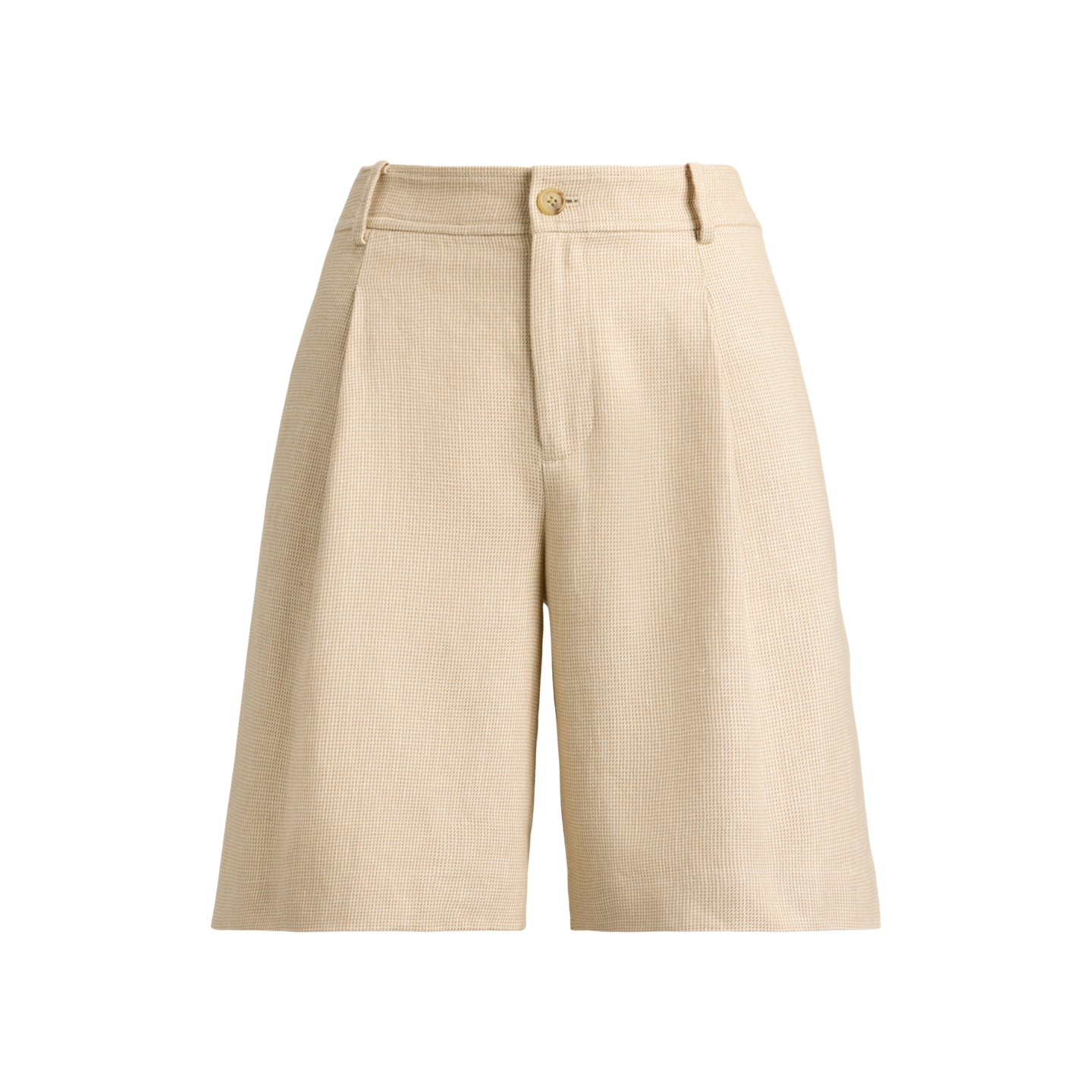 Шорты Ralph Lauren Pleated Linen-Cotton Tweed Bermuda Short, цвет: Рыжевато-коричневый / Кремовый разноцветный — фото 5