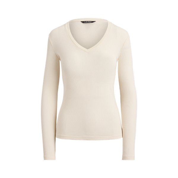 Langarmoberteil im Rippenstrick Lauren Petite in Mascarpone-Creme 2