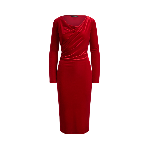 Long-Sleeve Velvet Dress