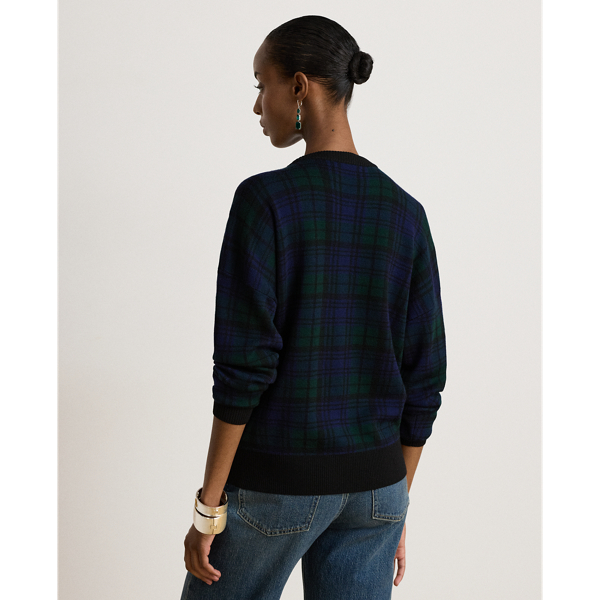 Black Watch Plaid Wool Crewneck Sweater