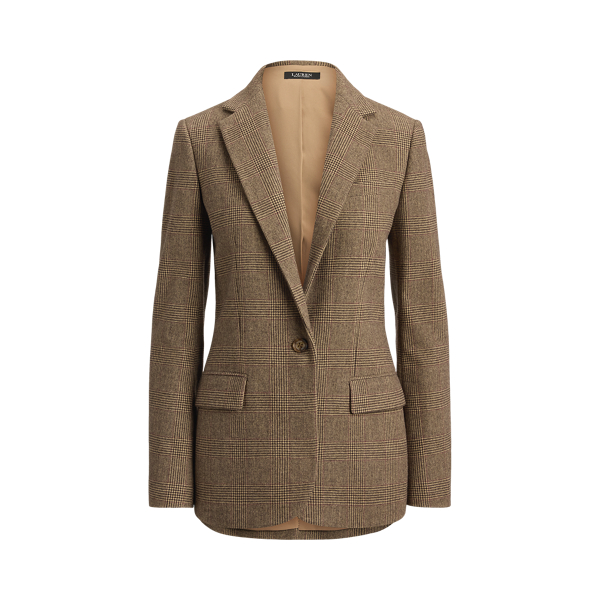 Glen Plaid Wool Twill Blazer