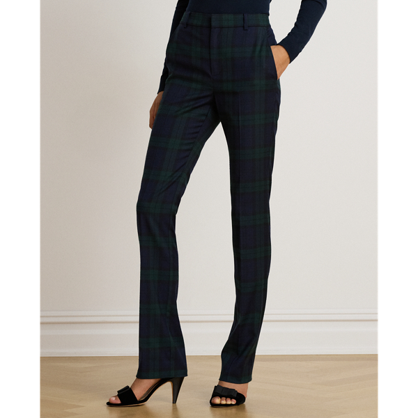 Black Watch Plaid Twill Straight Pant