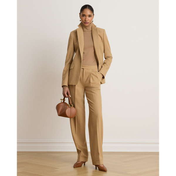 Pinstripe Wool-Blend Twill Blazer