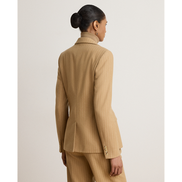Pinstripe Wool-Blend Twill Blazer
