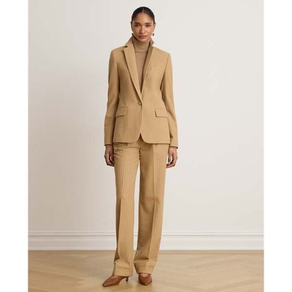 Pinstripe Wool-Blend Twill Blazer