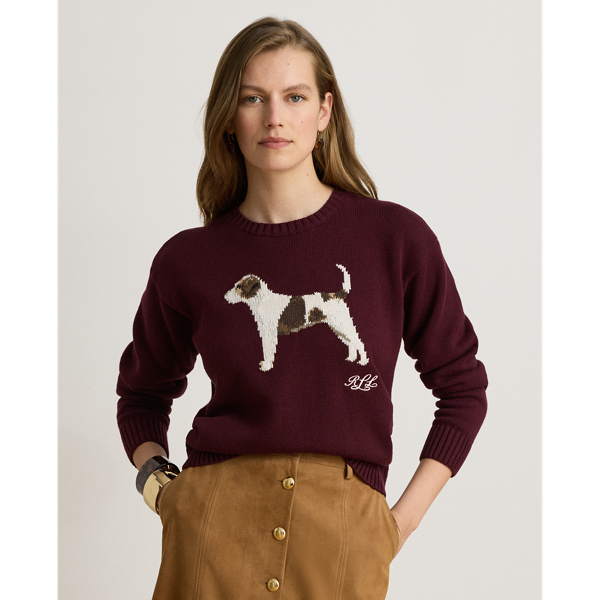 Intarsia-Knit Cotton Sweater