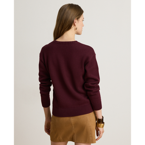 Intarsia-Knit Cotton Sweater