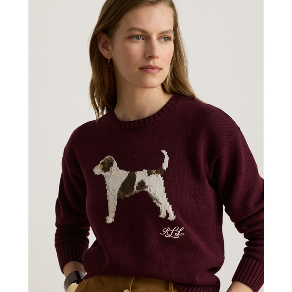 Intarsia-Knit Cotton Sweater