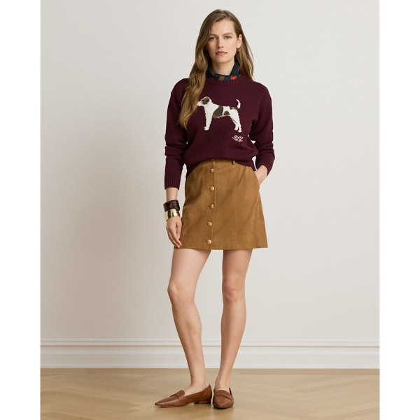 Intarsia-Knit Cotton Sweater
