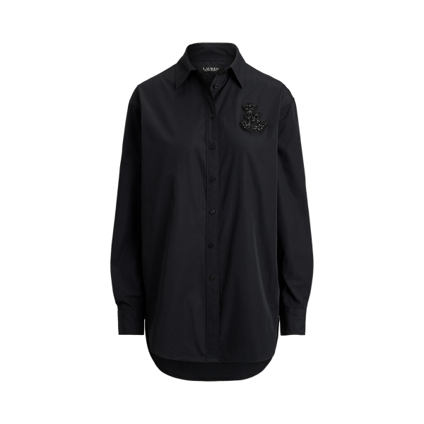 Relaxed Fit Rhinestone-Bullion Shirt
