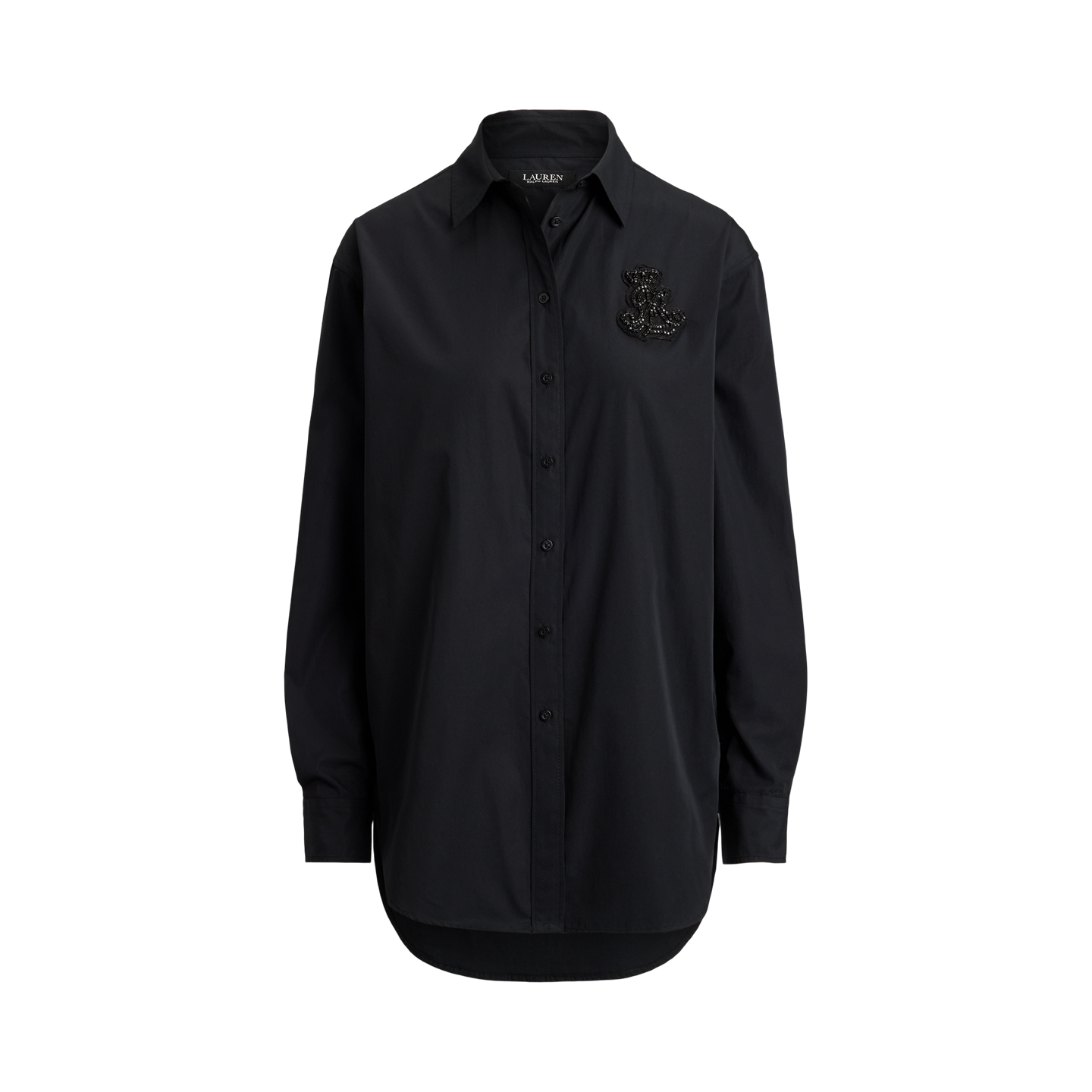 Женская рубашка Ralph Lauren Relaxed Fit Rhinestone-Bullion, цвет: Чёрный — фото 5