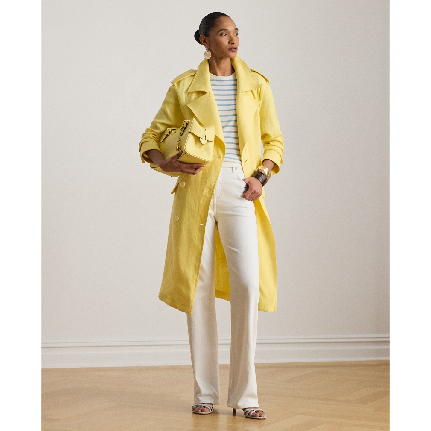 Женские джинсы Ralph Lauren High-Rise Straight Wide-Leg, цвет: Белый варёный — фото 5