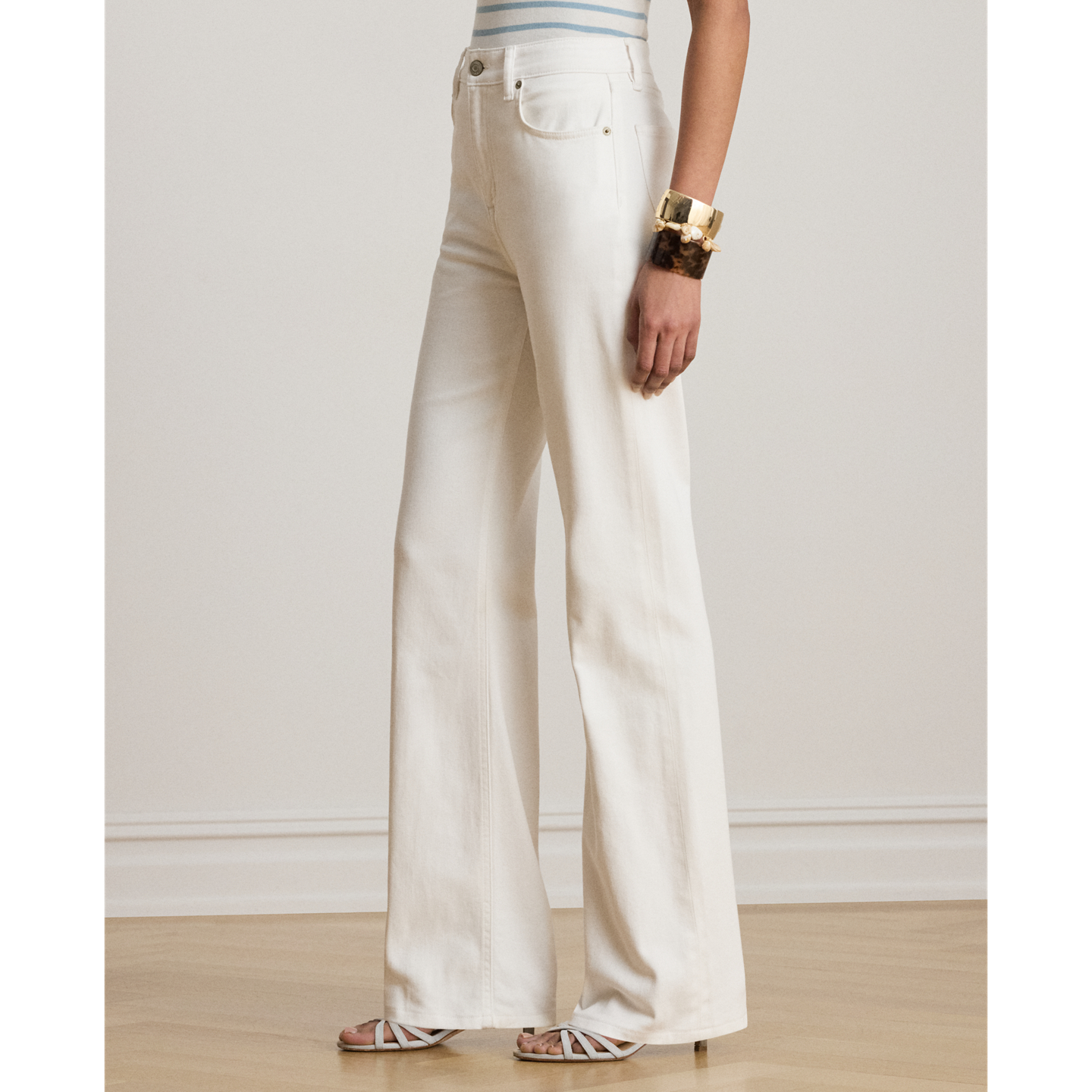 Женские джинсы Ralph Lauren High-Rise Straight Wide-Leg, цвет: Белый варёный — фото 2