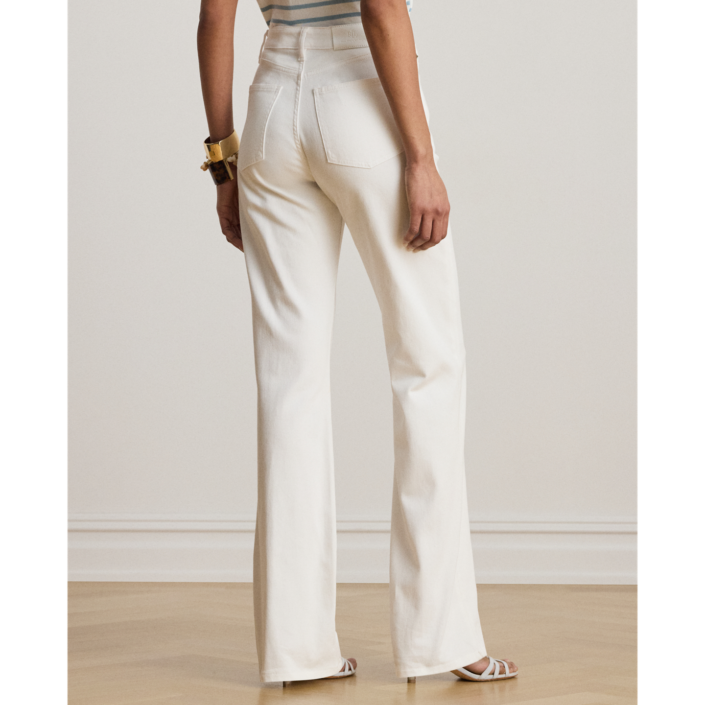 Женские джинсы Ralph Lauren High-Rise Straight Wide-Leg, цвет: Белый варёный — фото 3
