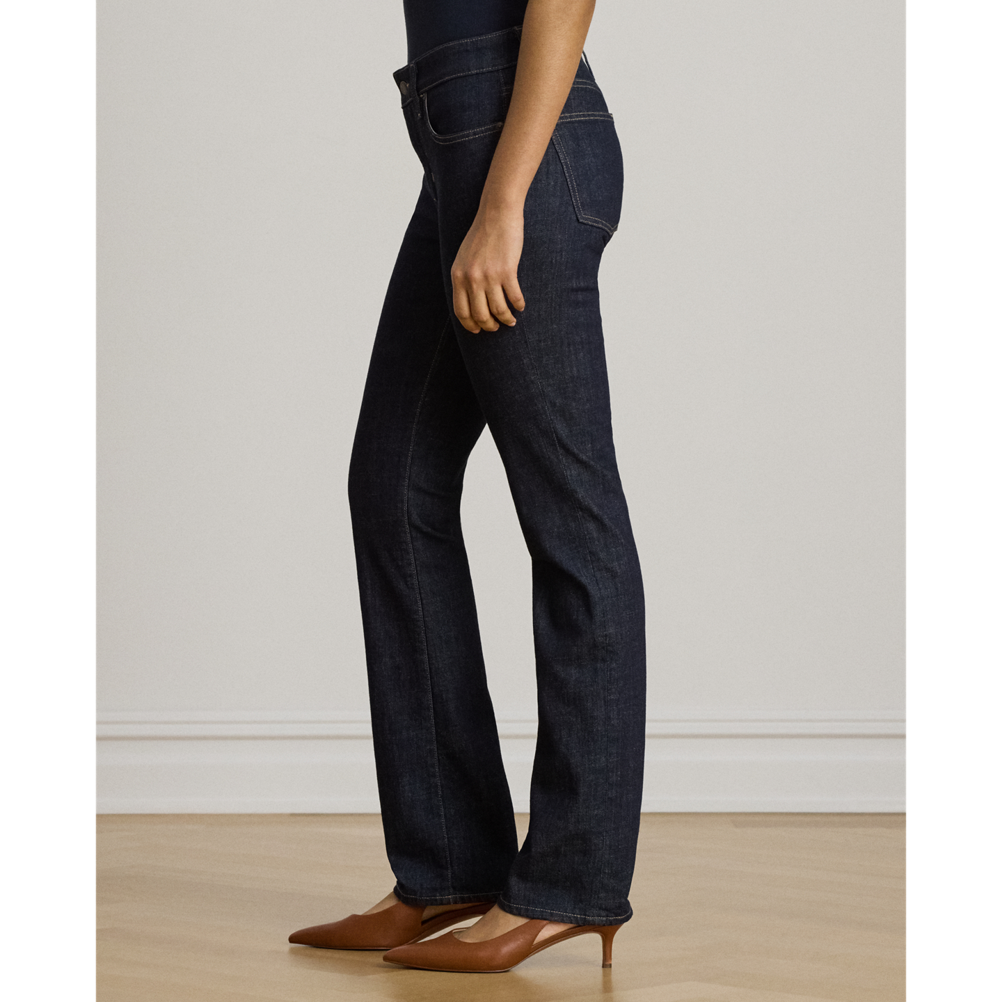 Женские джинсы Ralph Lauren Mid-Rise Slim Straight, цвет: Варёный — фото 2