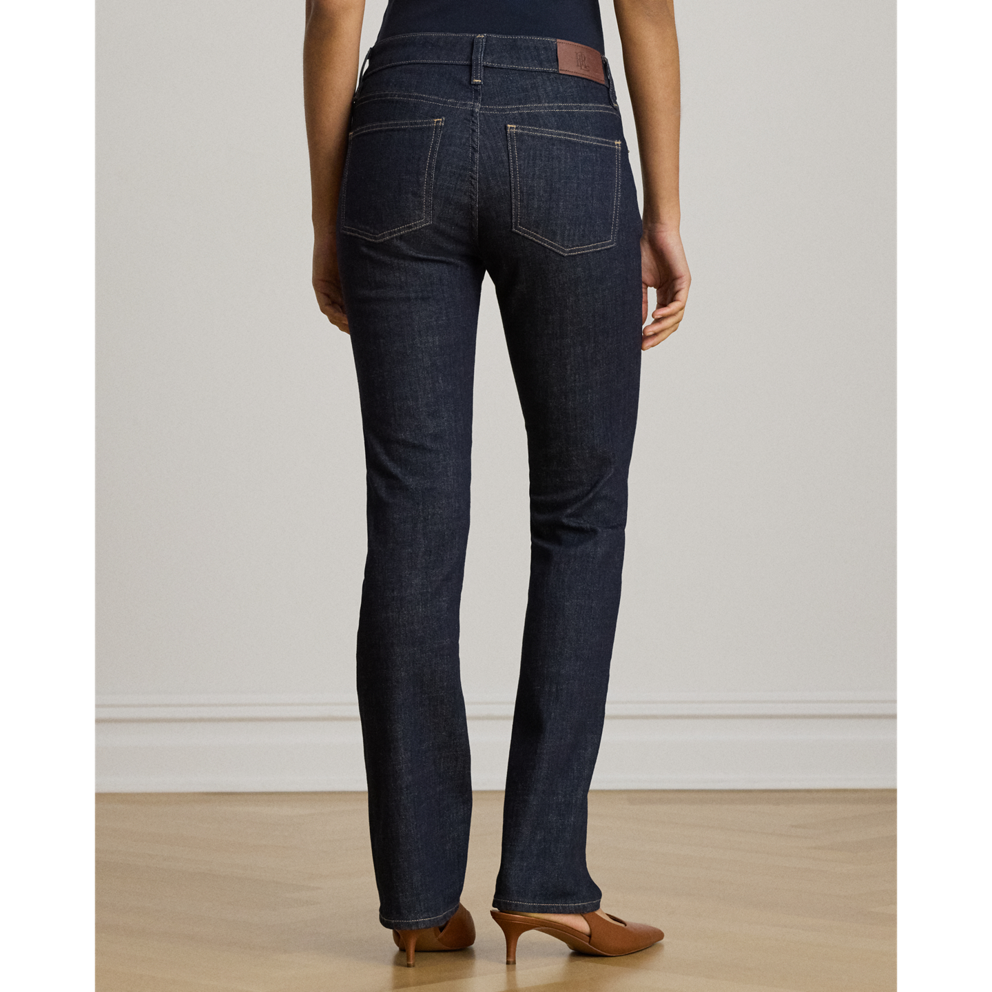 Женские джинсы Ralph Lauren Mid-Rise Slim Straight, цвет: Варёный — фото 3